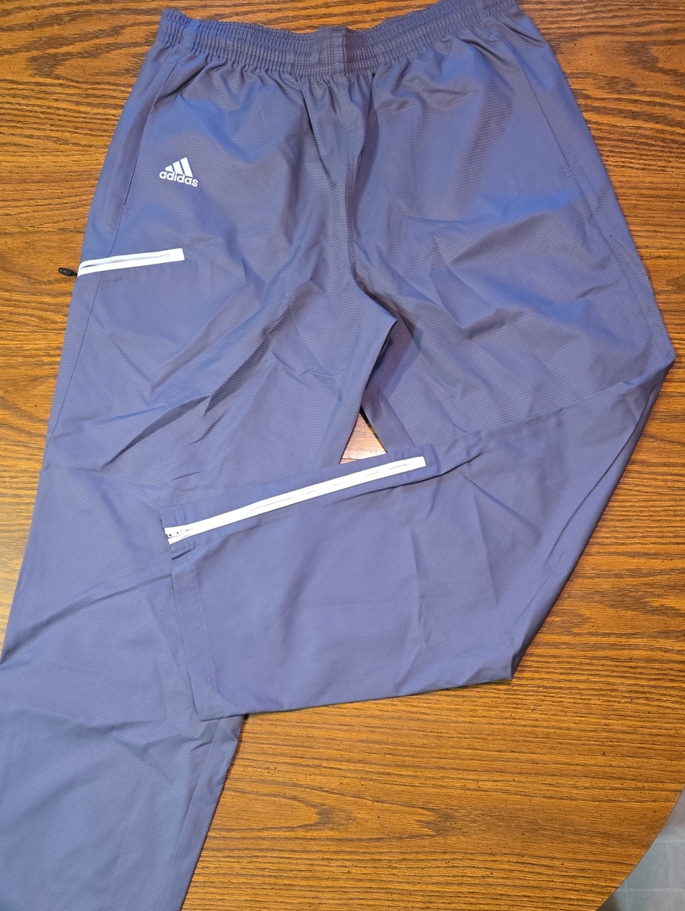 adidas Gray Track Pants with White Trim